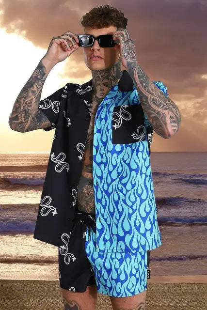Boho-Chic Strandhemd – Einzigartiges Muster & Luftiger Schnitt