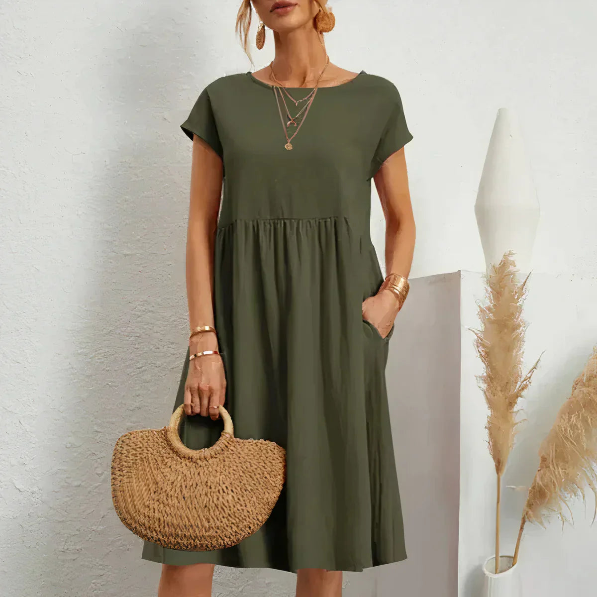 Knielanges sommerkleid mit taschen - Iren