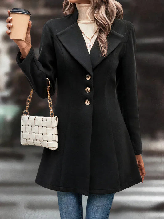 Damen mid-length longline mantel mit reverskragen – eleganter übergangsmantel