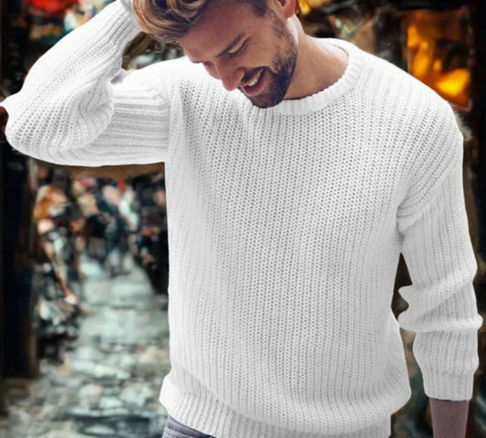 Noah – baumwollmischpullover mit rundhalsausschnitt und rippbündchen