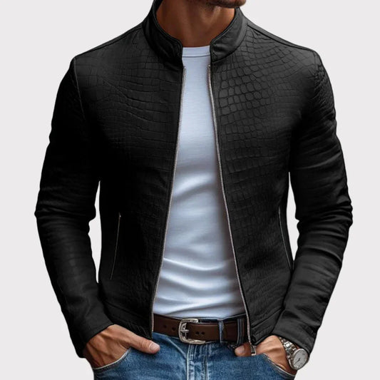 Hochwertige herren-lederjacke mit struktur – herren
