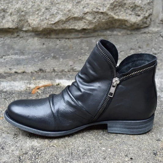 Lässige stiefeletten mit seitlichem reißverschluss – damen