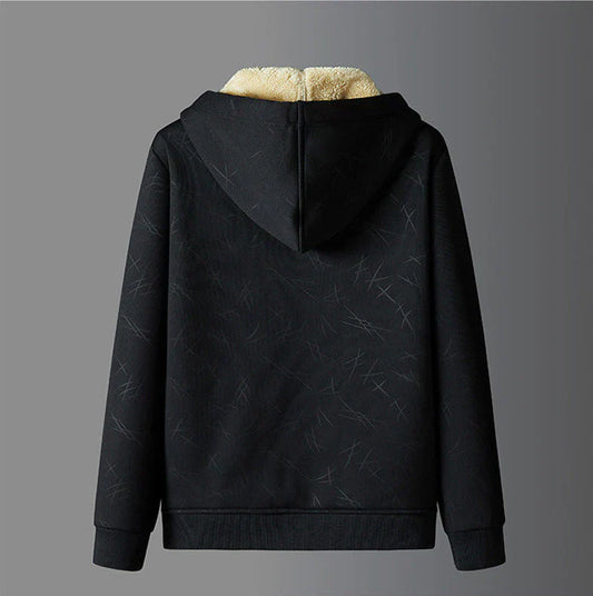 Mads – sherpa-gefütterte hoodie-jacke mit reißverschluss und kordelkapuze