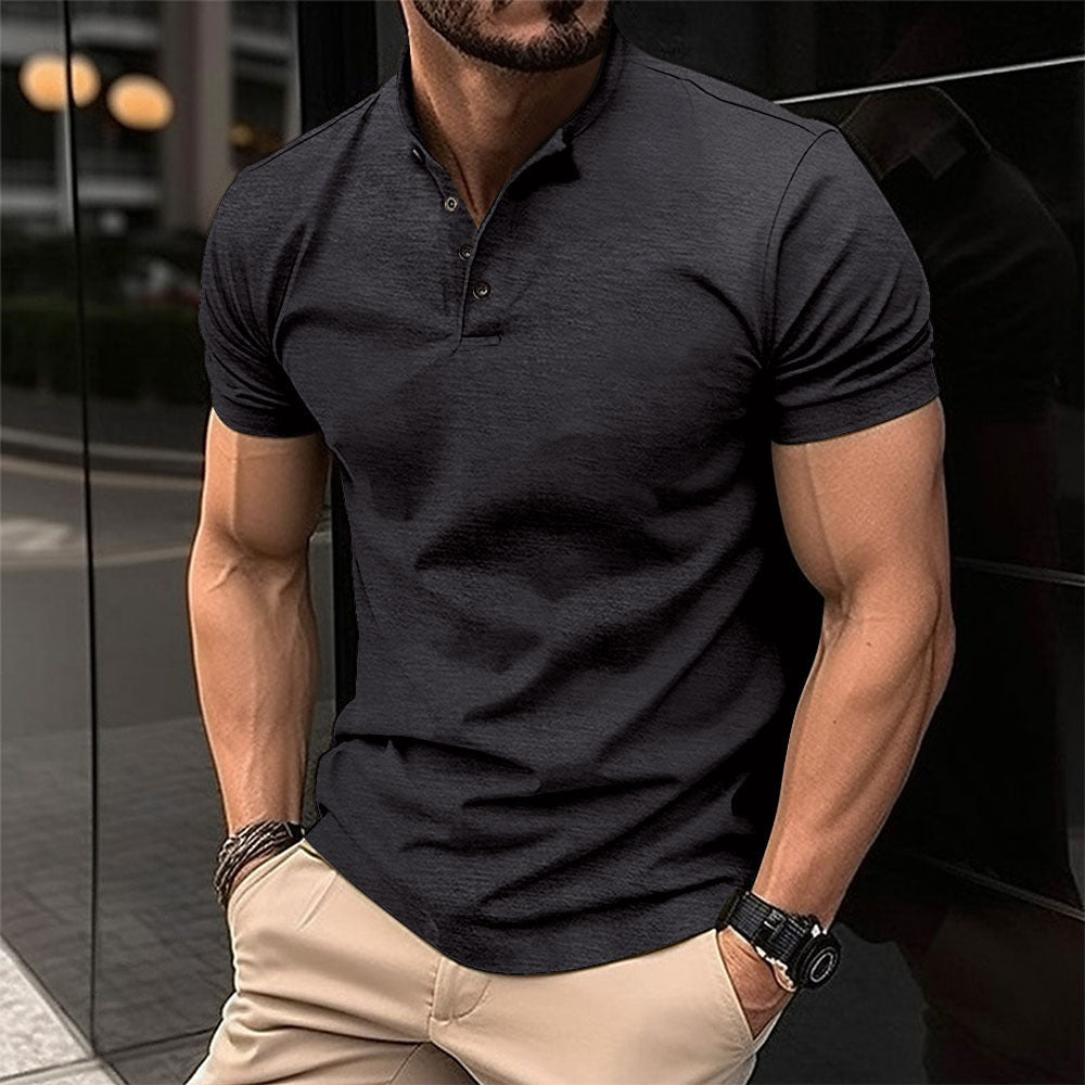 Lukas - Weißes Henley-Shirt