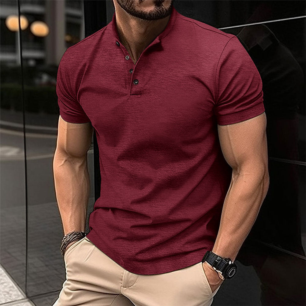 Lukas - Weißes Henley-Shirt