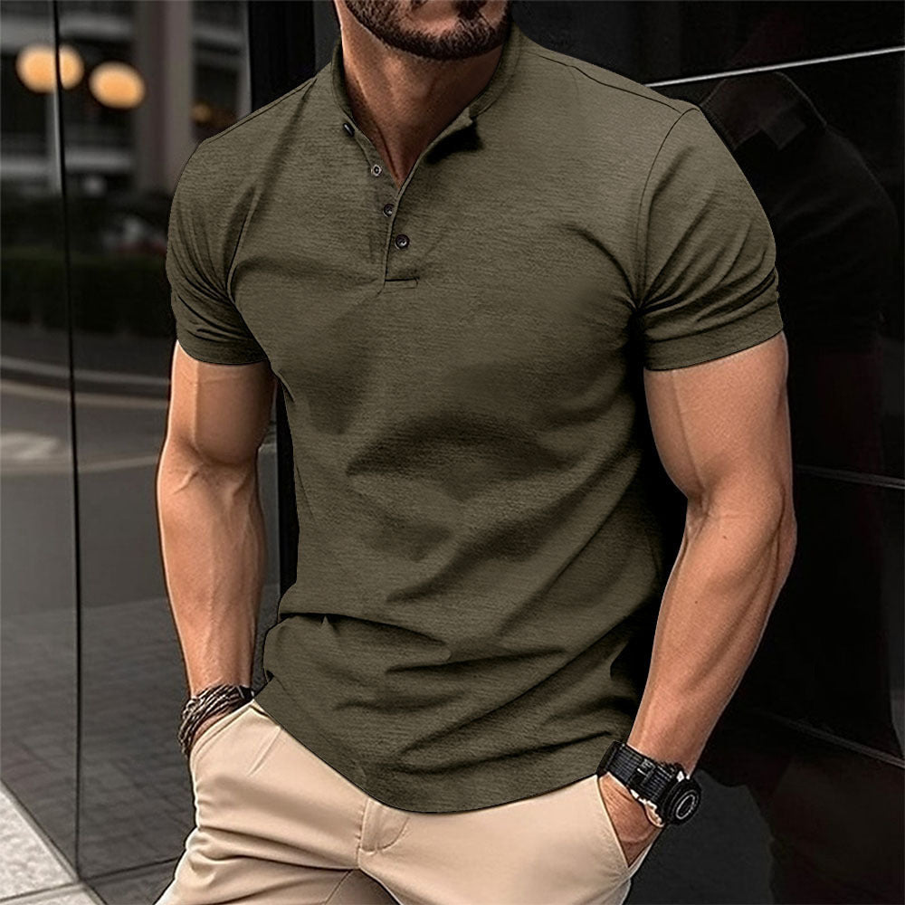 Lukas - Weißes Henley-Shirt