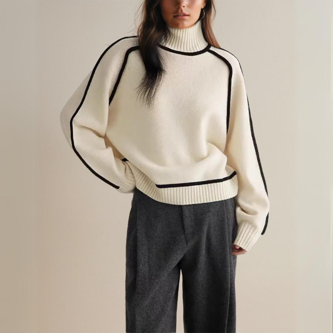 Brauner Eleganter Rollkragenpullover - Ella