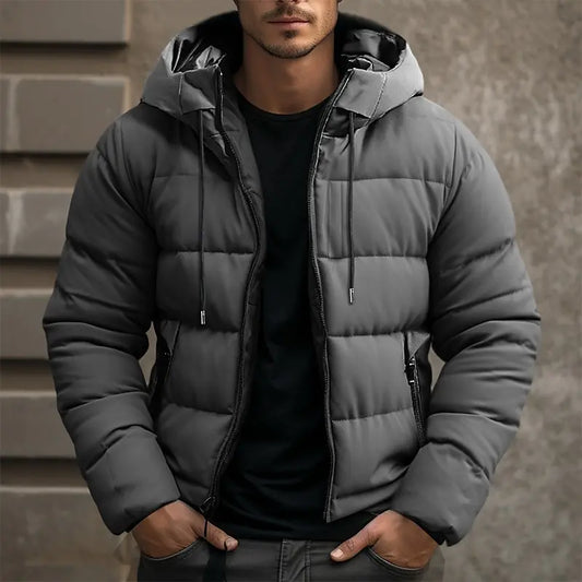Herren winter-steppjacke mit kapuze – warm und bequem