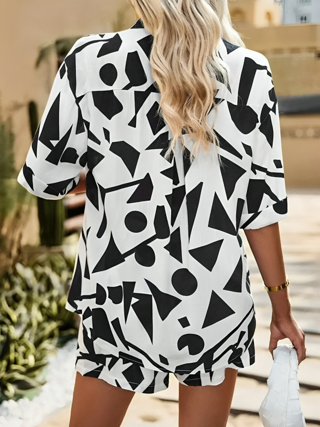 Mia - Elegantes Schwarz-Creme Ensemble