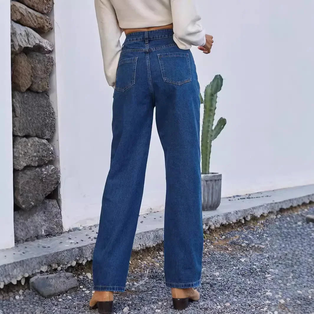 Lässige jeans mit geradem bein – damen