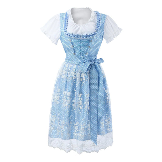 Stormi | dirndl kleid mit rüschenmieder und spitzenschürze für frauen