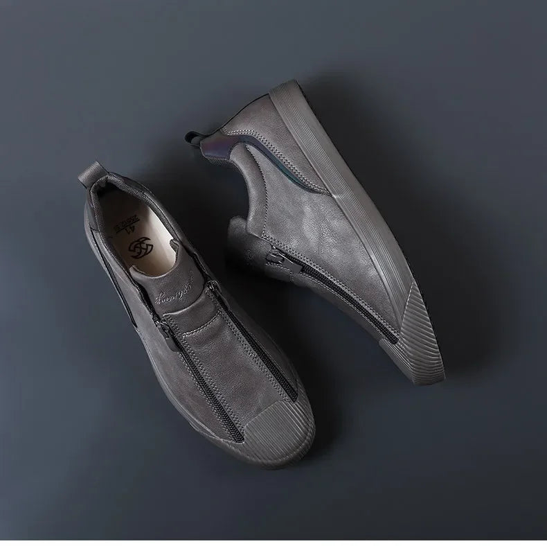 Gelbe leder-sneakers mit reißverschluss - Andrei