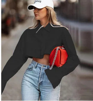 Weißes Cropped Shirt - Lara