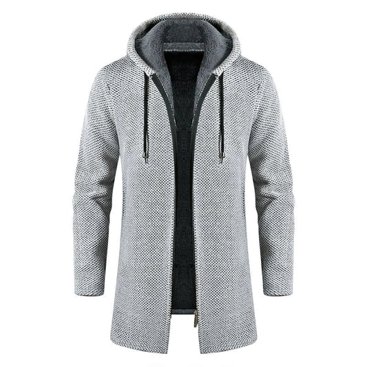 Winter-Fleece-Cardigan mit Kapuze Rot - Arvid