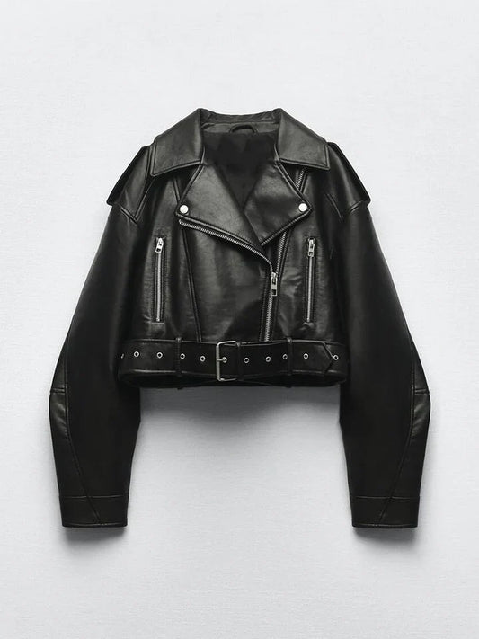Lia - lederjacke im vintage-stil