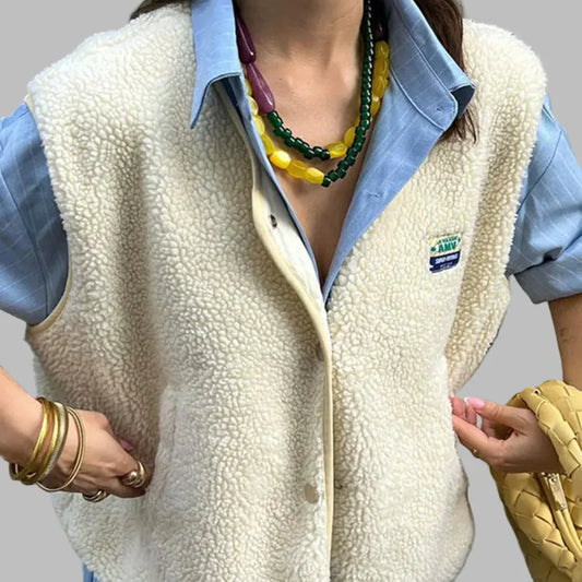 Hochwertige lammwollweste – damen