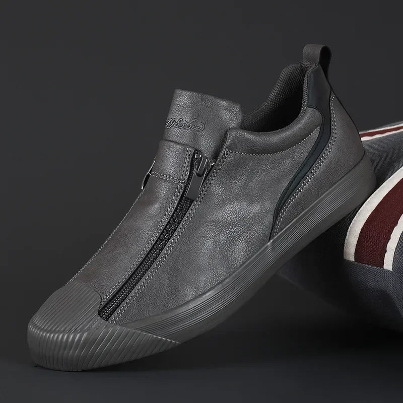 Gelbe leder-sneakers mit reißverschluss - Andrei