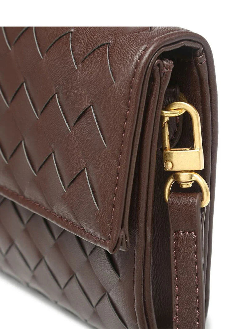 Schwarze Clutch mit Goldverschluss - Elina