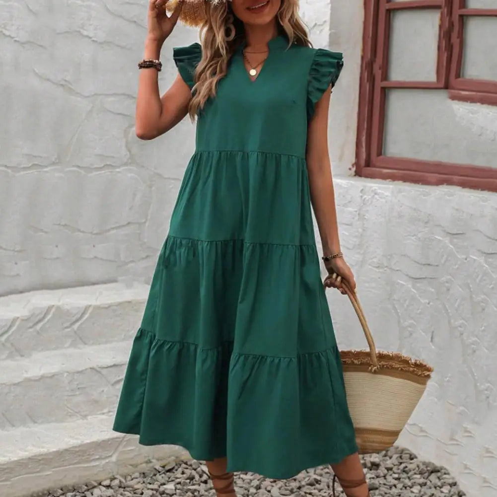 Sophie Azur - Marineblaues Rüschenkleid
