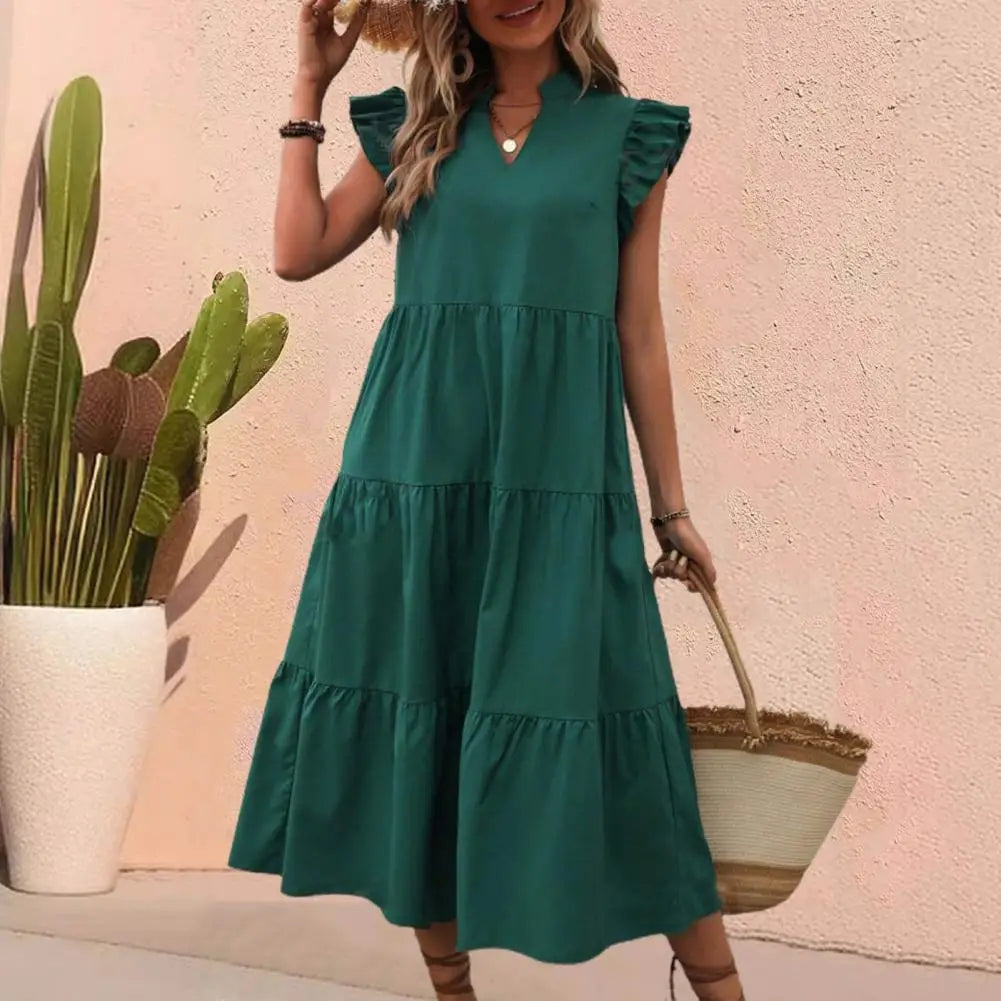 Sophie Azur - Marineblaues Rüschenkleid