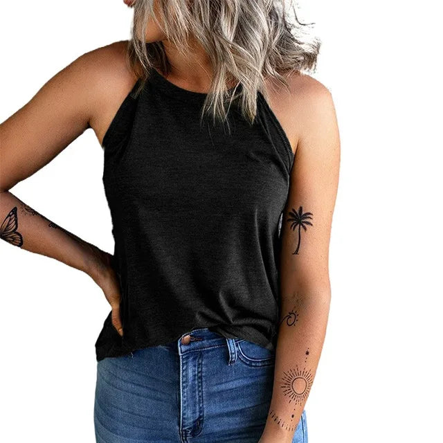 Anna - Schwarzes Basic-Tanktop