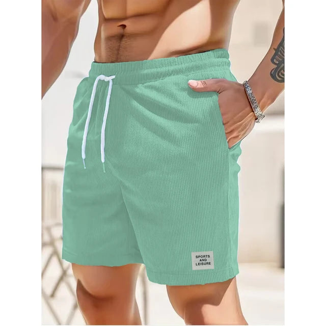 Leo - Schwarze Cord-Shorts mit Schnürung