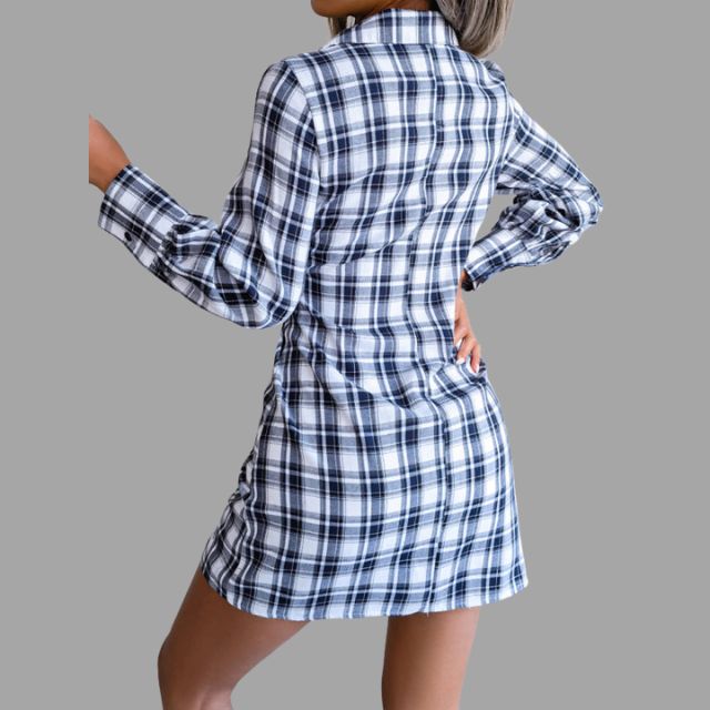 Emilia - Kariertes Hemdkleid mit Gürtel