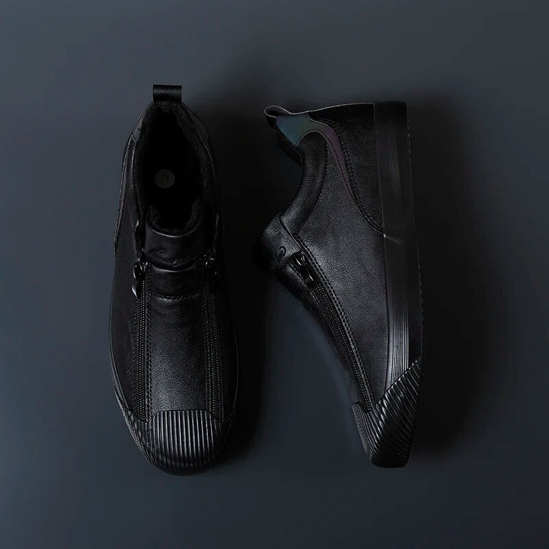 Gelbe leder-sneakers mit reißverschluss - Andrei