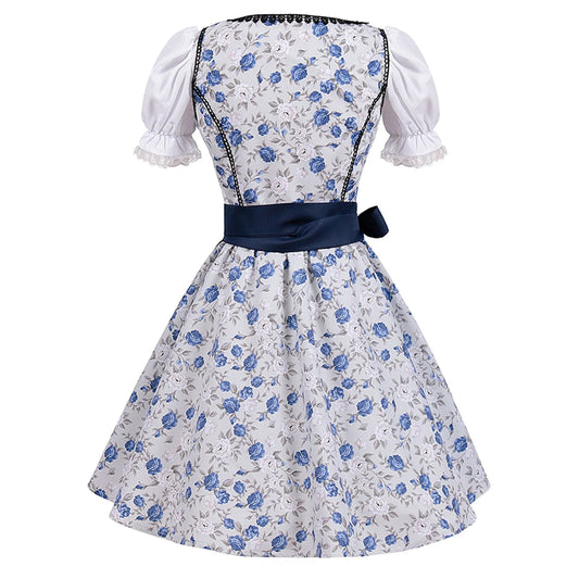 Gemini | dirndl kleid mit blumenprint und schnürmieder für frauen