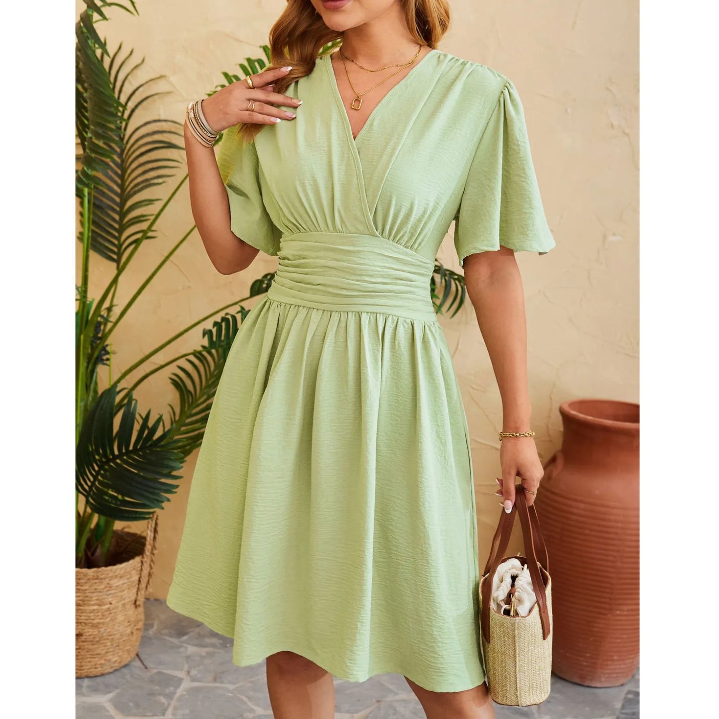 Eva - Mintgrünes Wickelkleid