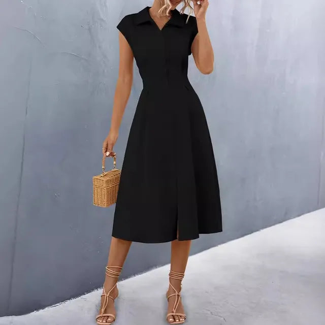 Nora - Schwarzes Hemdkleid