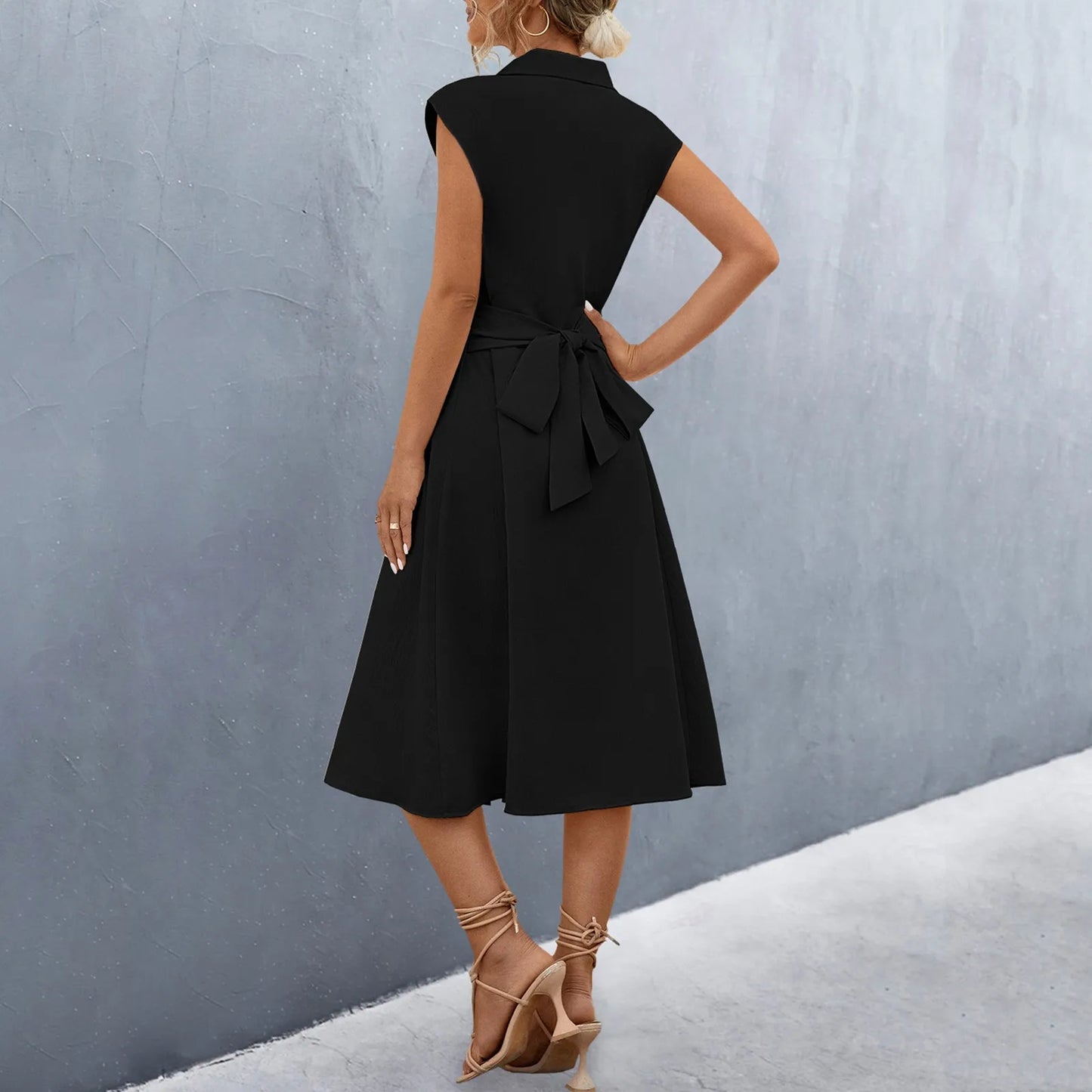 Nora - Schwarzes Hemdkleid