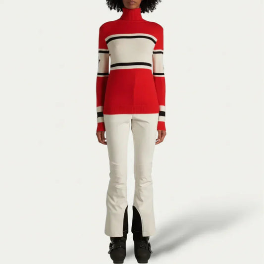 Gestreifter rollkragenpullover für damen