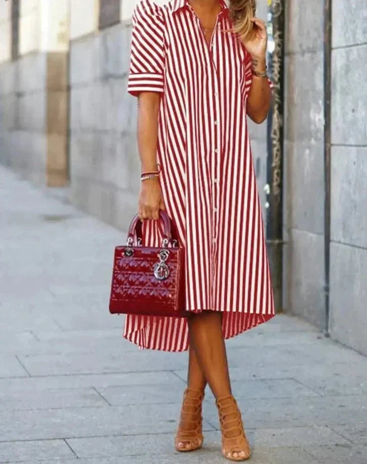 Clara - gestreiftes hemdkleid in schwarz-weib