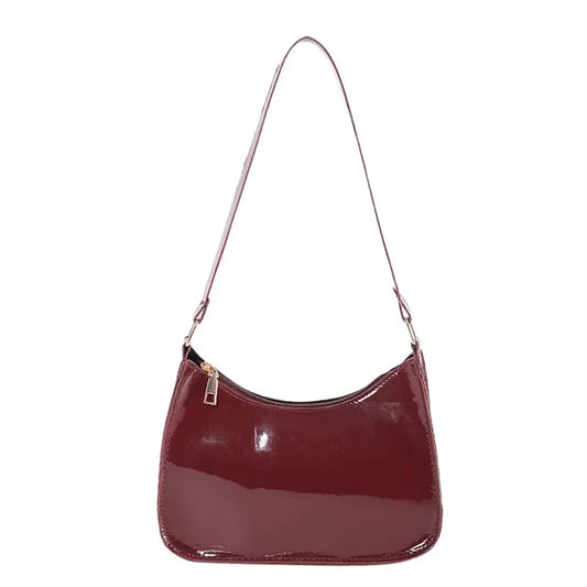 Clarissa - bordeauxrote lackleder-umhängetasche