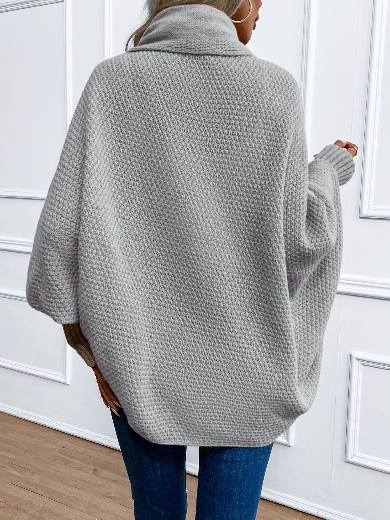 Khaki Strick-Cardigan mit Fledermausärmeln – Clara
