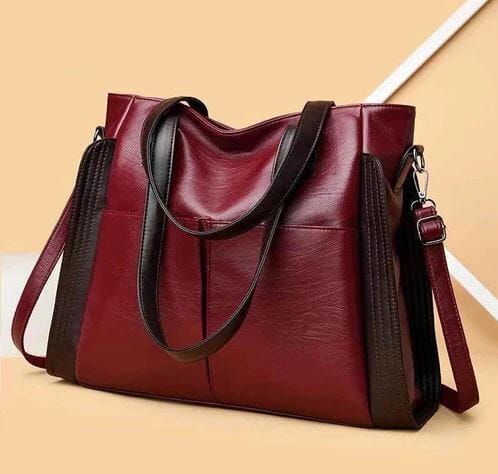 Amelia - Vintage-Look Ledertasche in Schwarz