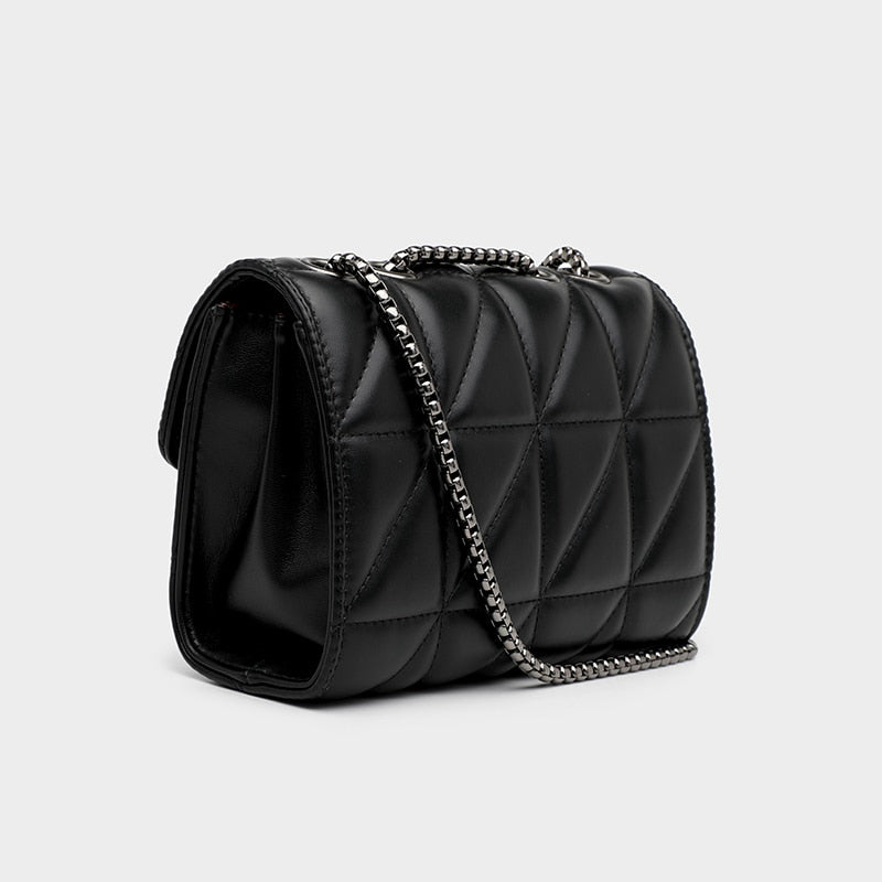Elena - Gepolsterte Schwarze Crossbody-Tasche
