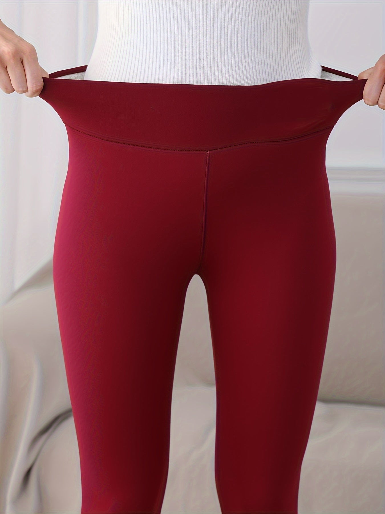Schwarze Thermo-Leggings mit Fleece – Clara