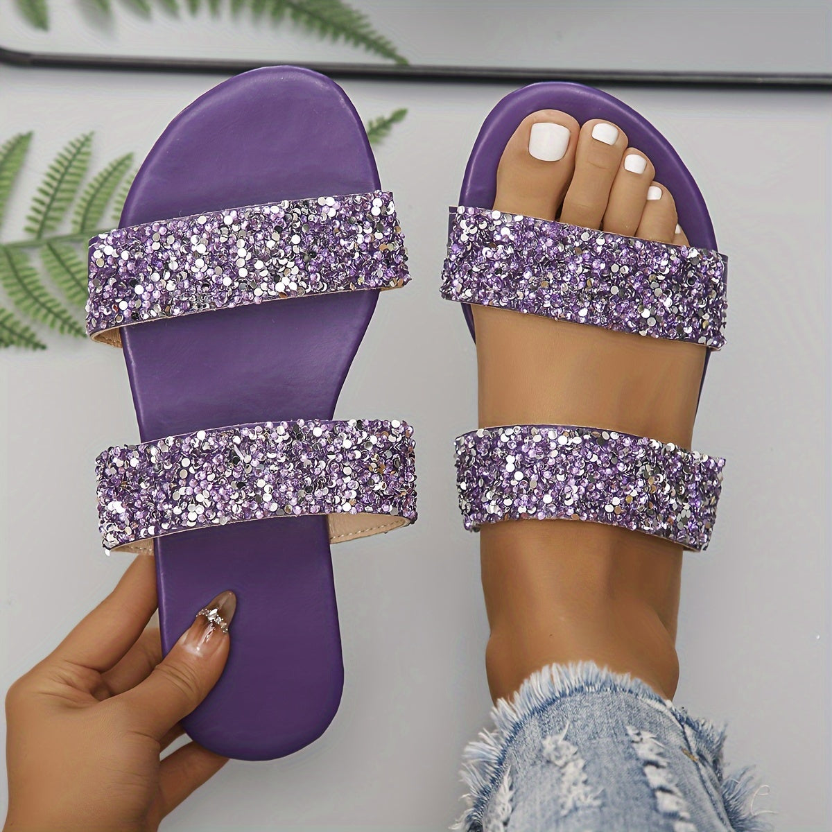 Goldene pantoffeln mit glitzer - Eva