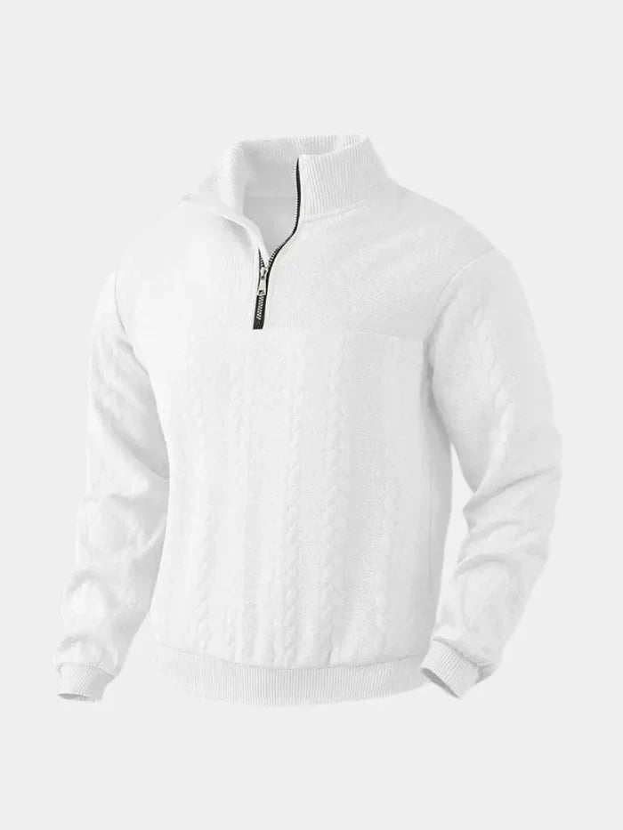 Dirk – klassischer quarter-zip pullover mit stehkragen