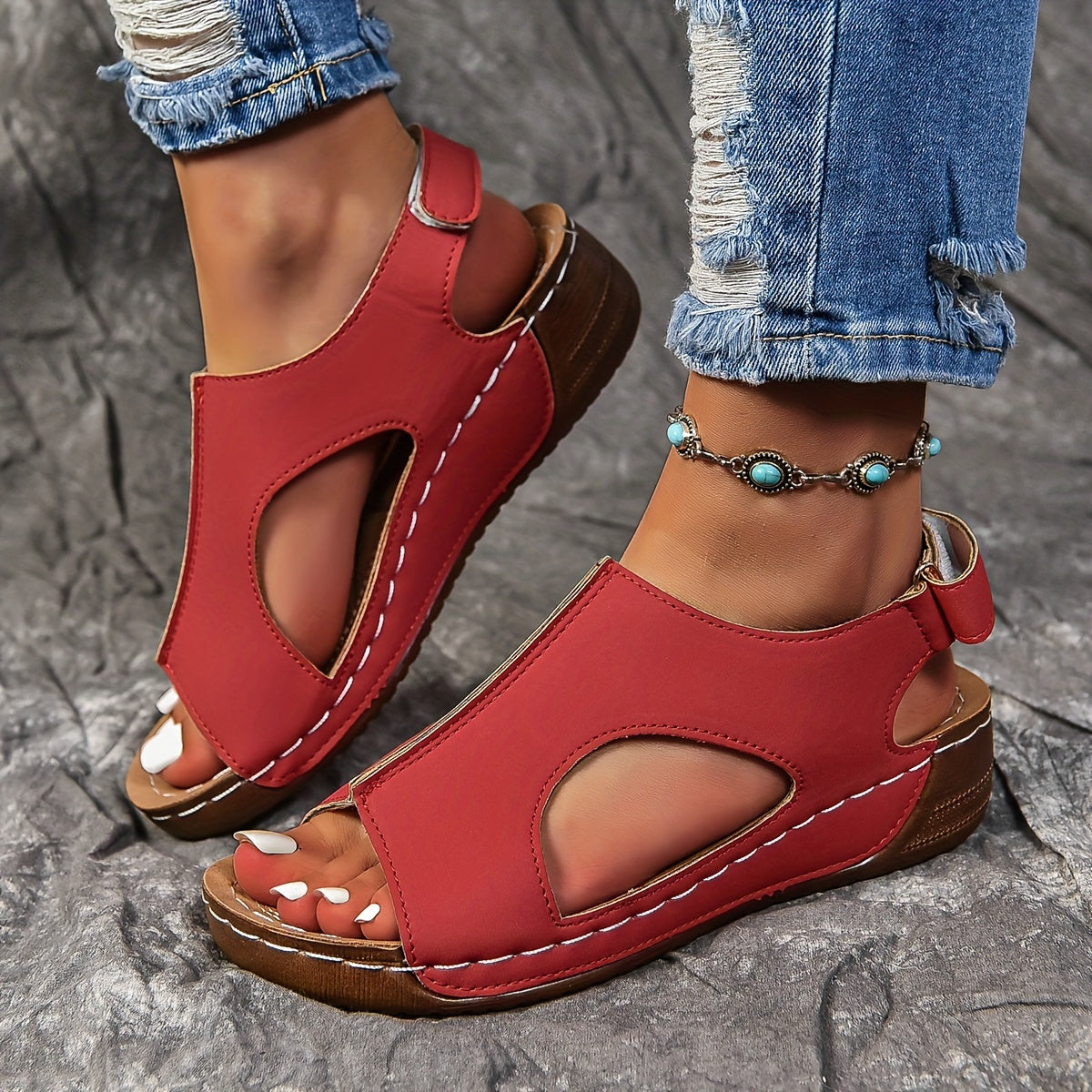 Weiße Sandalen mit Cutouts - Tessa