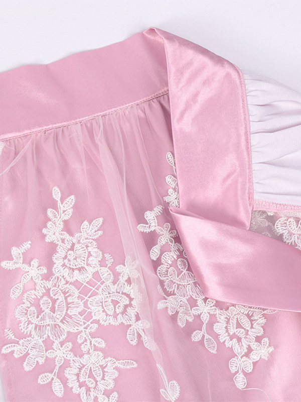 Snoh | dirndl kleid mit spitzenschürze und satinband für frauen