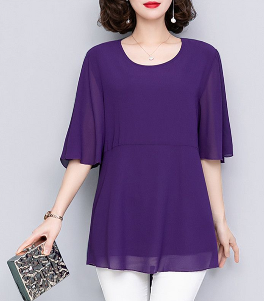 Blaue Chiffonbluse - Marie