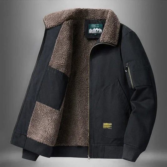 Jonas – lässige jacke mit warmem sherpa-futter