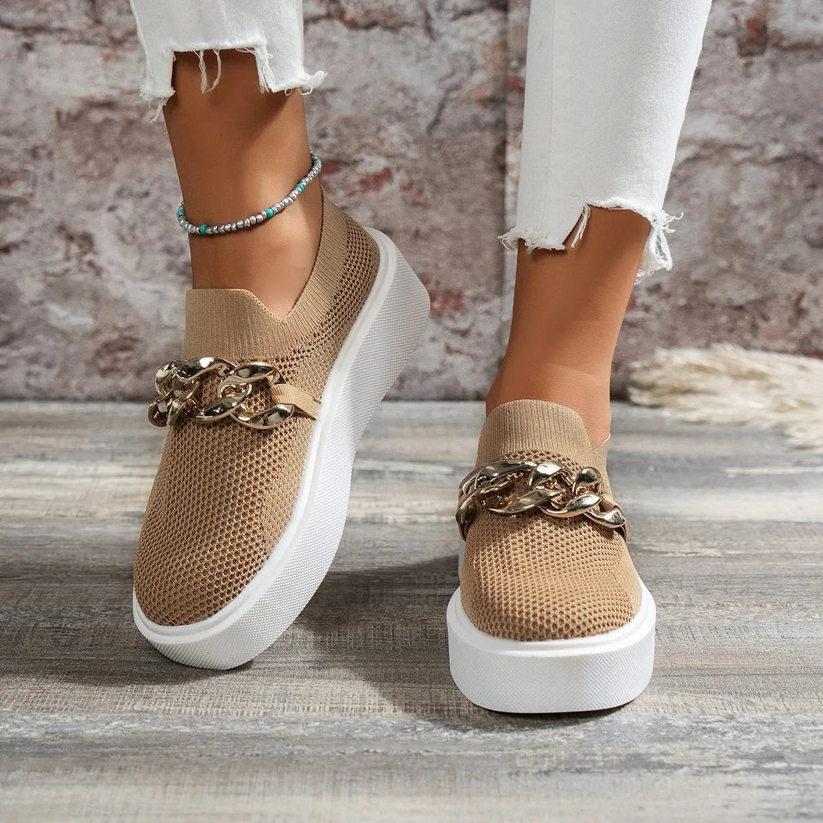 Lena - Bequeme Beige Loafers