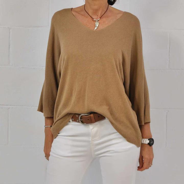 Elena - Blaue Cashmere Bluse