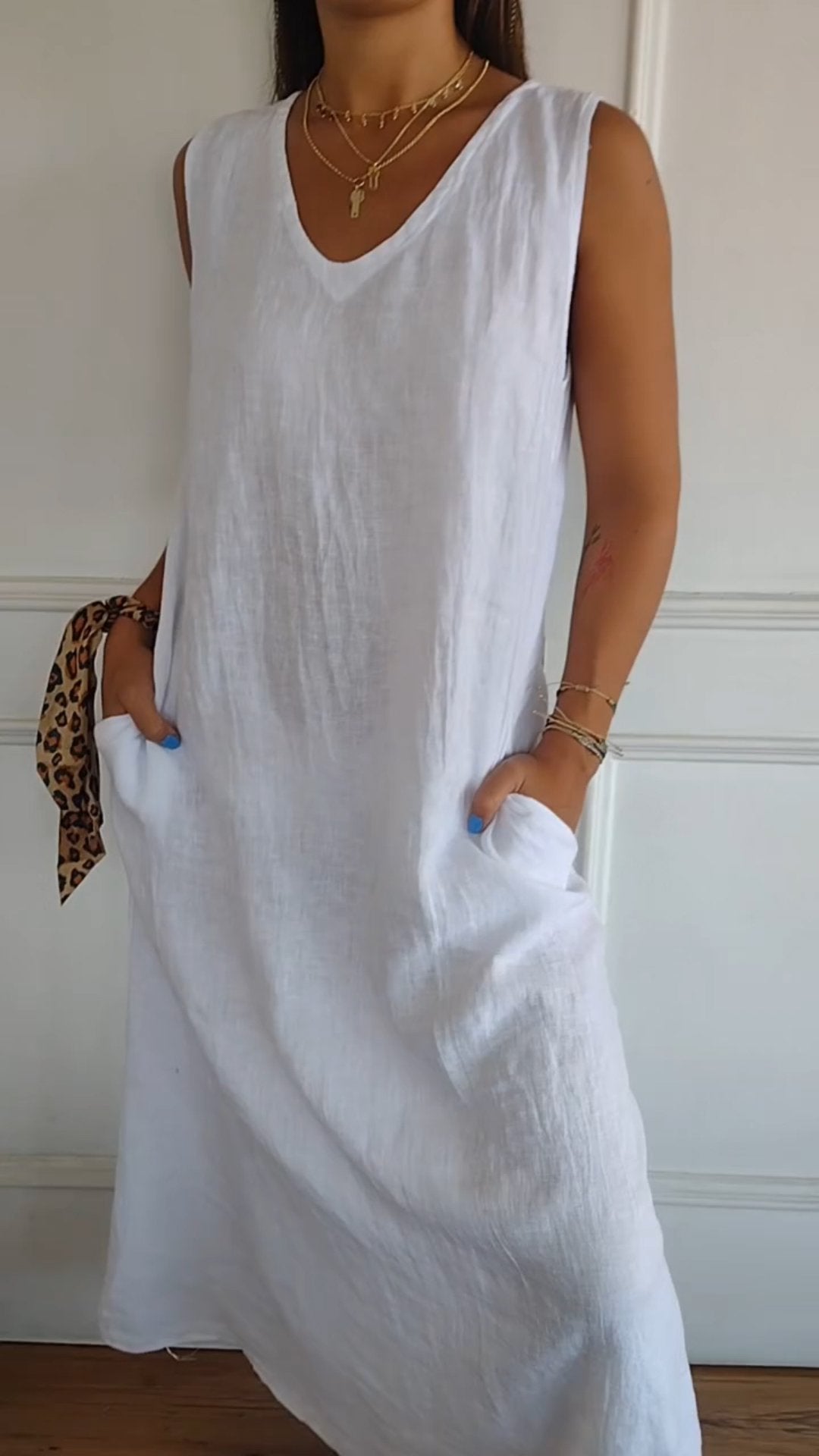 Nina - Graues Kleid mit Taillengürtel