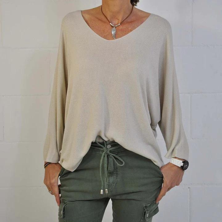 Elena - Blaue Cashmere Bluse