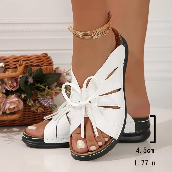 Mia – Weiße Plateausandalen